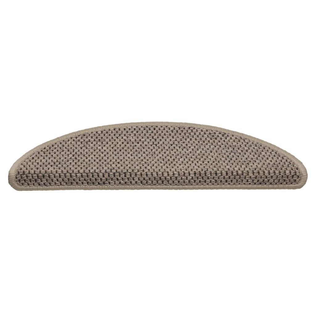 15 db szizál hatású sötét bézsszínű lépcsőszőnyeg 56x17x3 cm 3