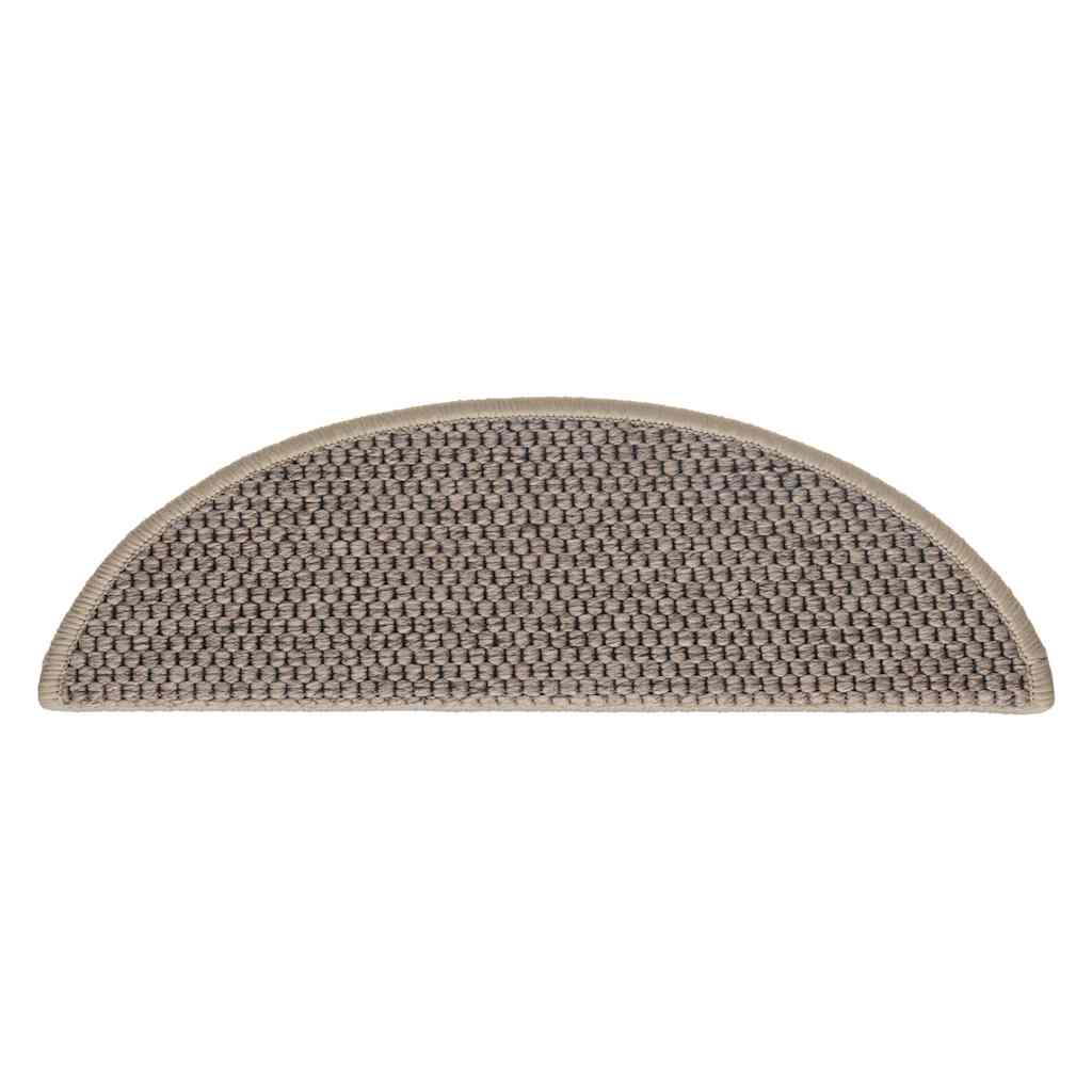 15 db szizál hatású sötét bézsszínű lépcsőszőnyeg 56x17x3 cm 5