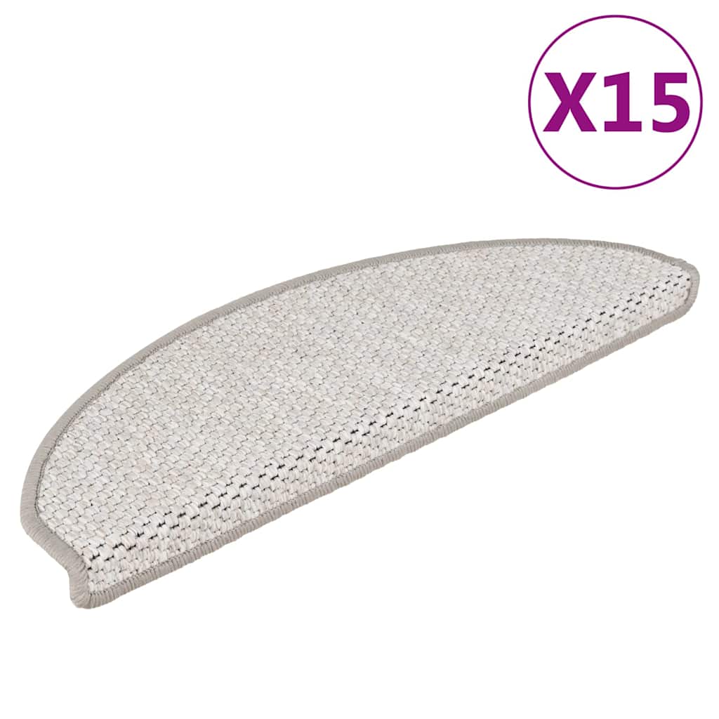 15 db szizál hatású platina öntapadó lépcsőszőnyeg 65x21x4 cm