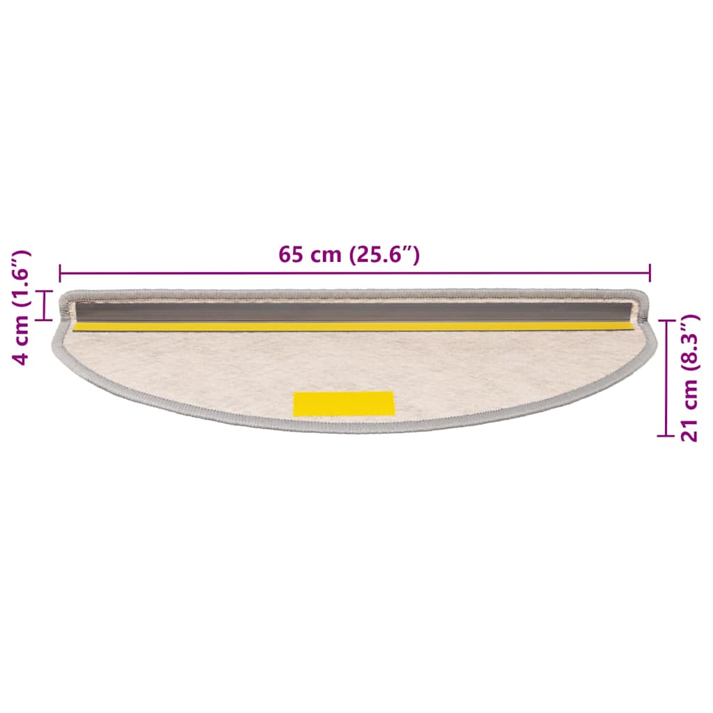 15 db szizál hatású platina öntapadó lépcsőszőnyeg 65x21x4 cm 9
