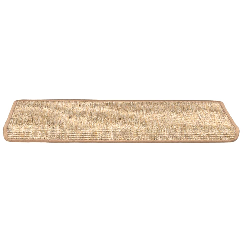 15 db világosbarna, téglalap alakú szélű lépcsőszőnyeg 65 x 21 x 4 cm 4
