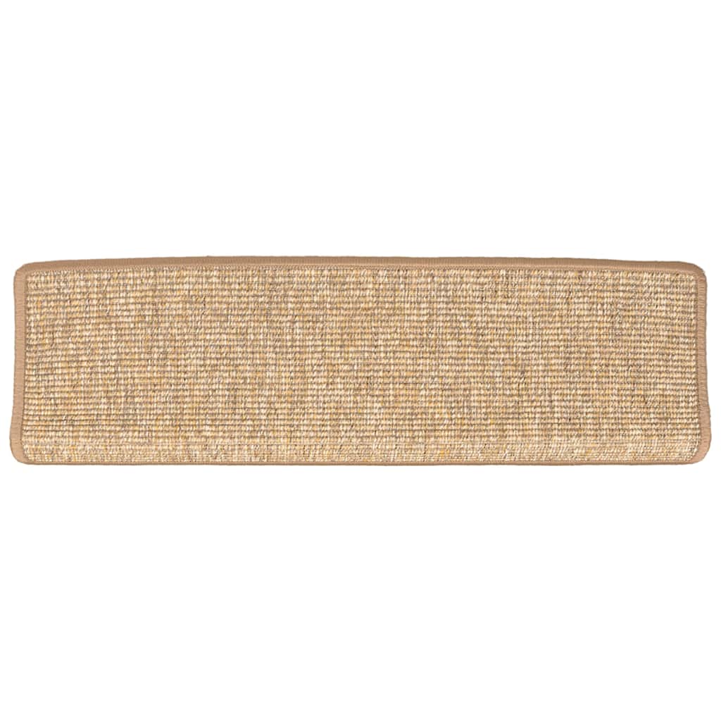 15 db világosbarna, téglalap alakú szélű lépcsőszőnyeg 65 x 21 x 4 cm 6
