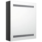 Fényes fekete LED-es tükrös fürdőszobaszekrény 50 x 14 x 60 cm 3