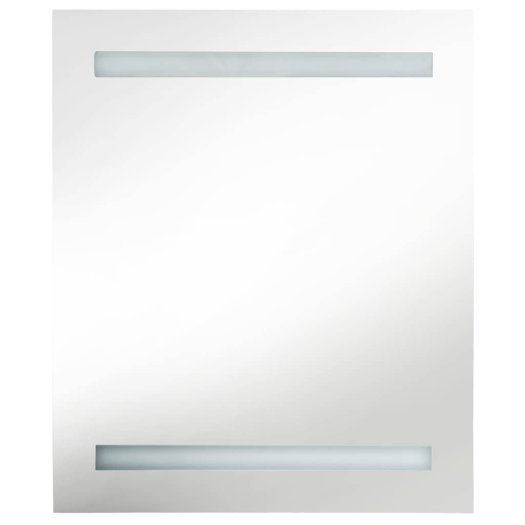 Fényes fekete LED-es tükrös fürdőszobaszekrény 50 x 14 x 60 cm 4