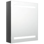 Fényes szürke LED-es tükrös fürdőszobaszekrény 50 x 14 x 60 cm 2
