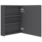 Fényes szürke LED-es tükrös fürdőszobaszekrény 50 x 14 x 60 cm 5