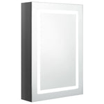 Fényes szürke LED-es tükrös fürdőszobaszekrény 50 x 13 x 70 cm 2