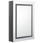 Fényes szürke LED-es tükrös fürdőszobaszekrény 50 x 13 x 70 cm 3