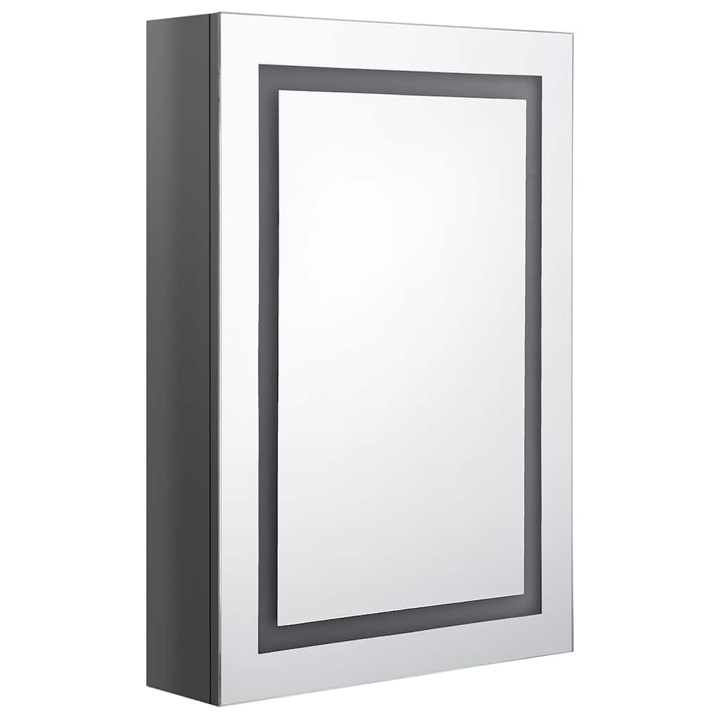 Fényes szürke LED-es tükrös fürdőszobaszekrény 50 x 13 x 70 cm 3