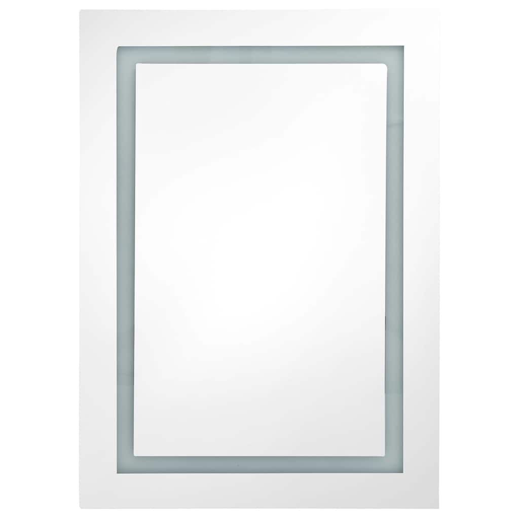 Fényes szürke LED-es tükrös fürdőszobaszekrény 50 x 13 x 70 cm 4