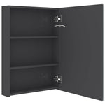 Fényes szürke LED-es tükrös fürdőszobaszekrény 50 x 13 x 70 cm 5