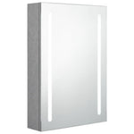 Betonszürke LED-es tükrös fürdőszobaszekrény 50 x 13 x 70 cm 2