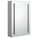 Betonszürke LED-es tükrös fürdőszobaszekrény 50 x 13 x 70 cm 3