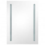 Betonszürke LED-es tükrös fürdőszobaszekrény 50 x 13 x 70 cm 4