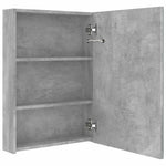 Betonszürke LED-es tükrös fürdőszobaszekrény 50 x 13 x 70 cm 5
