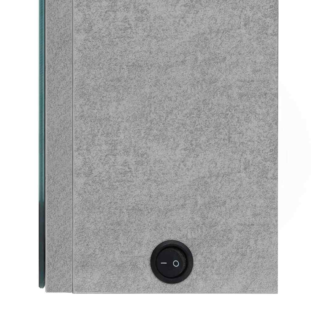 Betonszürke LED-es tükrös fürdőszobaszekrény 50 x 13 x 70 cm 6