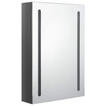 Fényes szürke LED-es tükrös fürdőszobaszekrény 50 x 13 x 70 cm 3