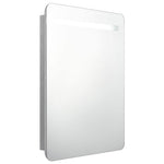 Betonszürke LED-es tükrös fürdőszobaszekrény 60 x 11 x 80 cm 2