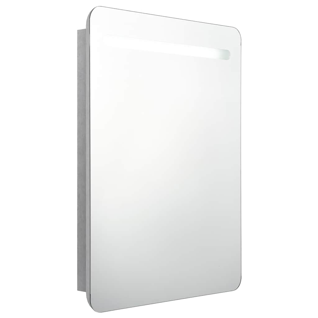 Betonszürke LED-es tükrös fürdőszobaszekrény 60 x 11 x 80 cm 2