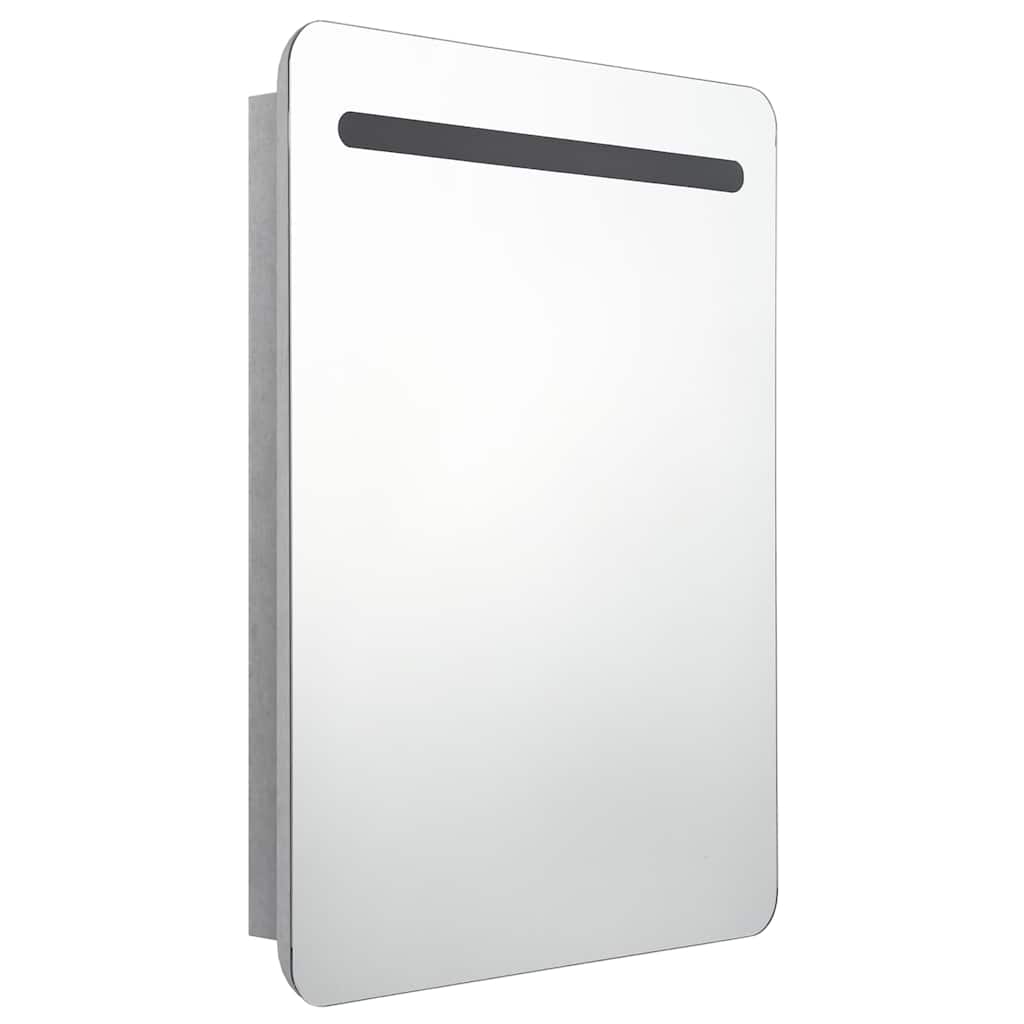 Betonszürke LED-es tükrös fürdőszobaszekrény 60 x 11 x 80 cm 3