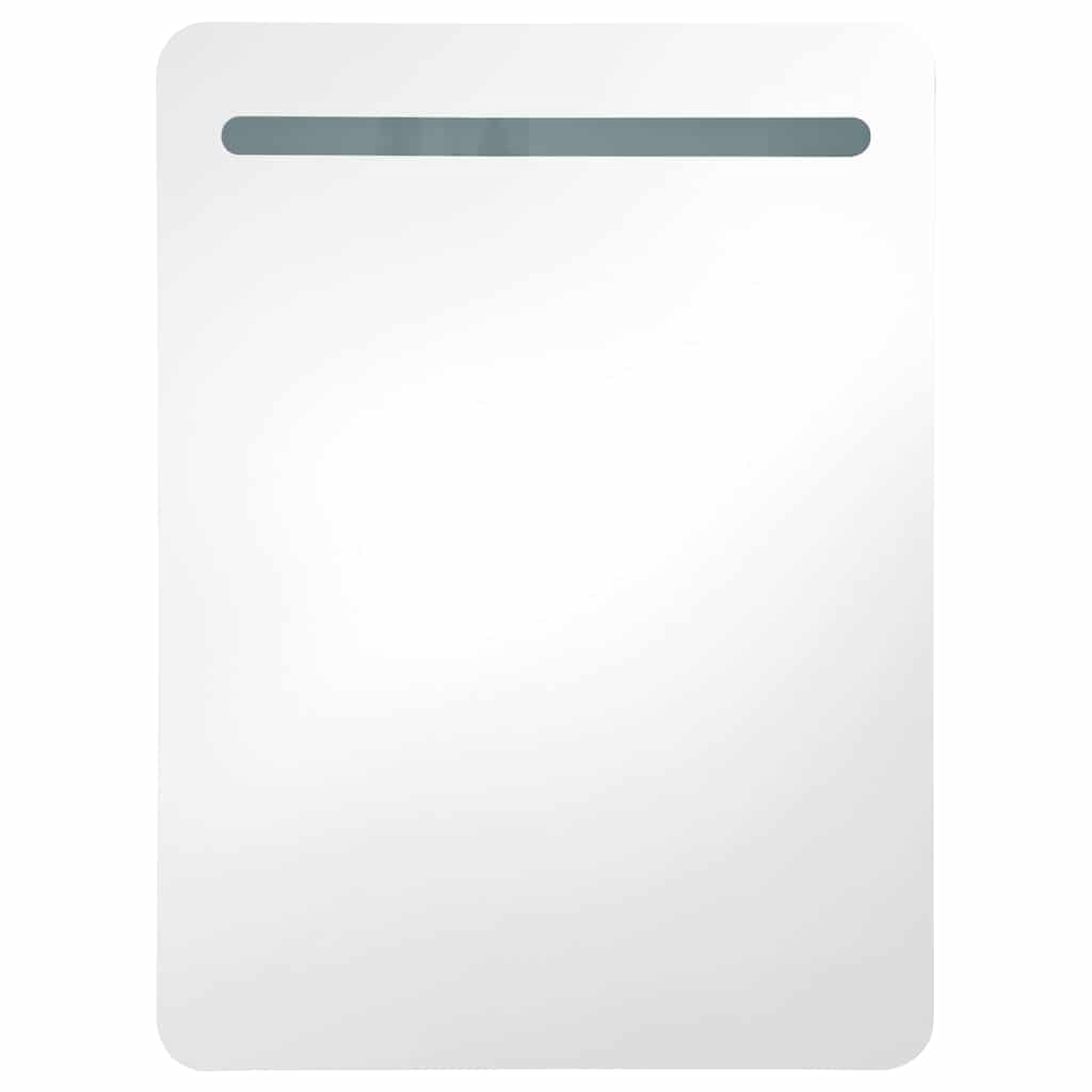 Betonszürke LED-es tükrös fürdőszobaszekrény 60 x 11 x 80 cm 4