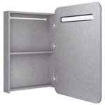 Betonszürke LED-es tükrös fürdőszobaszekrény 60 x 11 x 80 cm 5