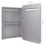 Betonszürke LED-es tükrös fürdőszobaszekrény 60 x 11 x 80 cm 7