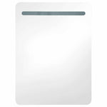 Fényes fekete LED-es tükrös fürdőszobaszekrény 60 x 13 x 70 cm 4