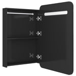 Fényes fekete LED-es tükrös fürdőszobaszekrény 60 x 13 x 70 cm 5