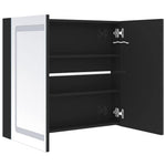 Fényes fekete LED-es tükrös fürdőszobaszekrény 80 x 12 x 68 cm 5
