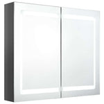 Fényes szürke LED-es tükrös fürdőszobaszekrény 80 x 12 x 68 cm 2