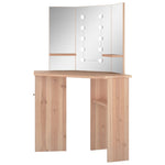 Fekete sarok-fésülködőasztal LED-világítással 111x54x141,5 cm 4