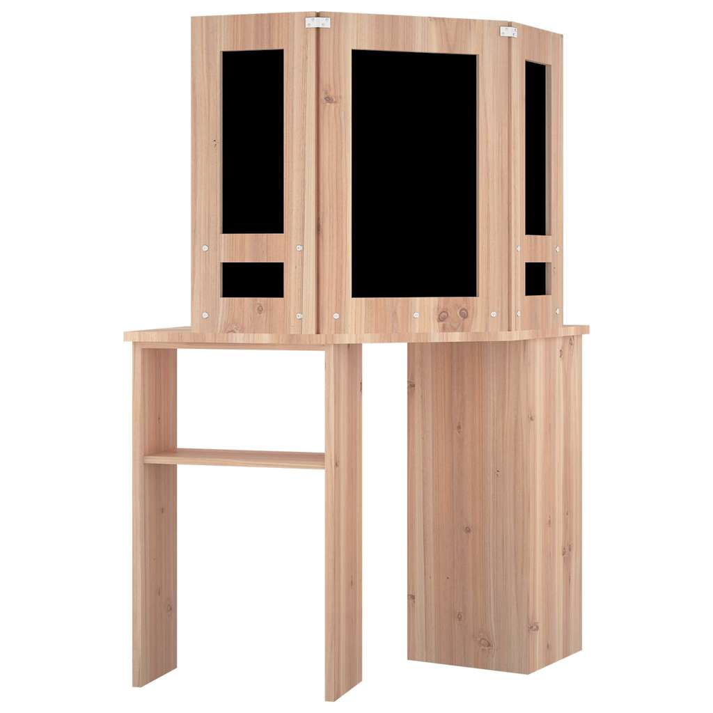 Fekete sarok-fésülködőasztal LED-világítással 111x54x141,5 cm 5
