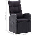 7 részes fekete kerti étkezőgarnitúra 11