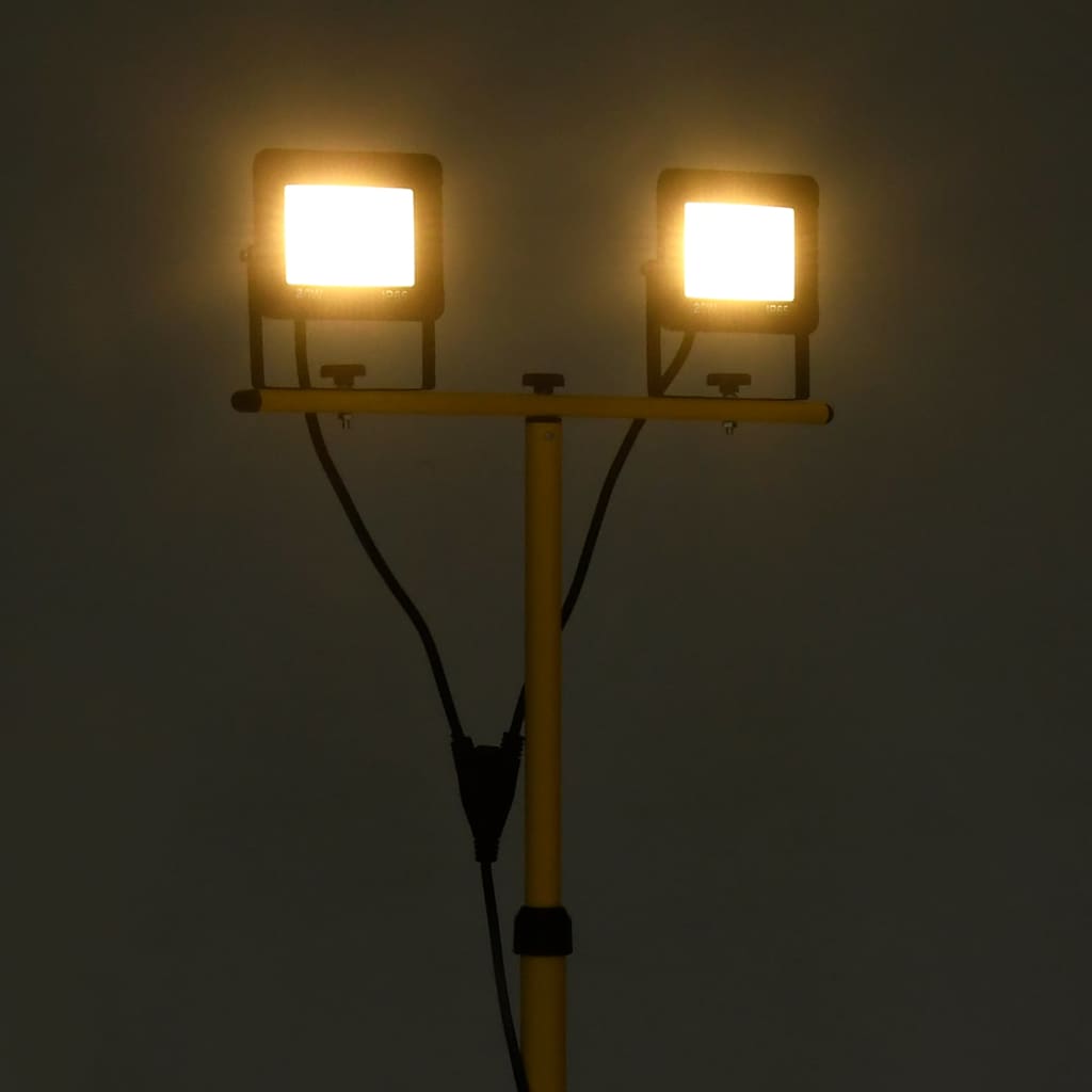 Meleg fehér fényű háromlábú LED-es reflektor 2 x 20 W 2