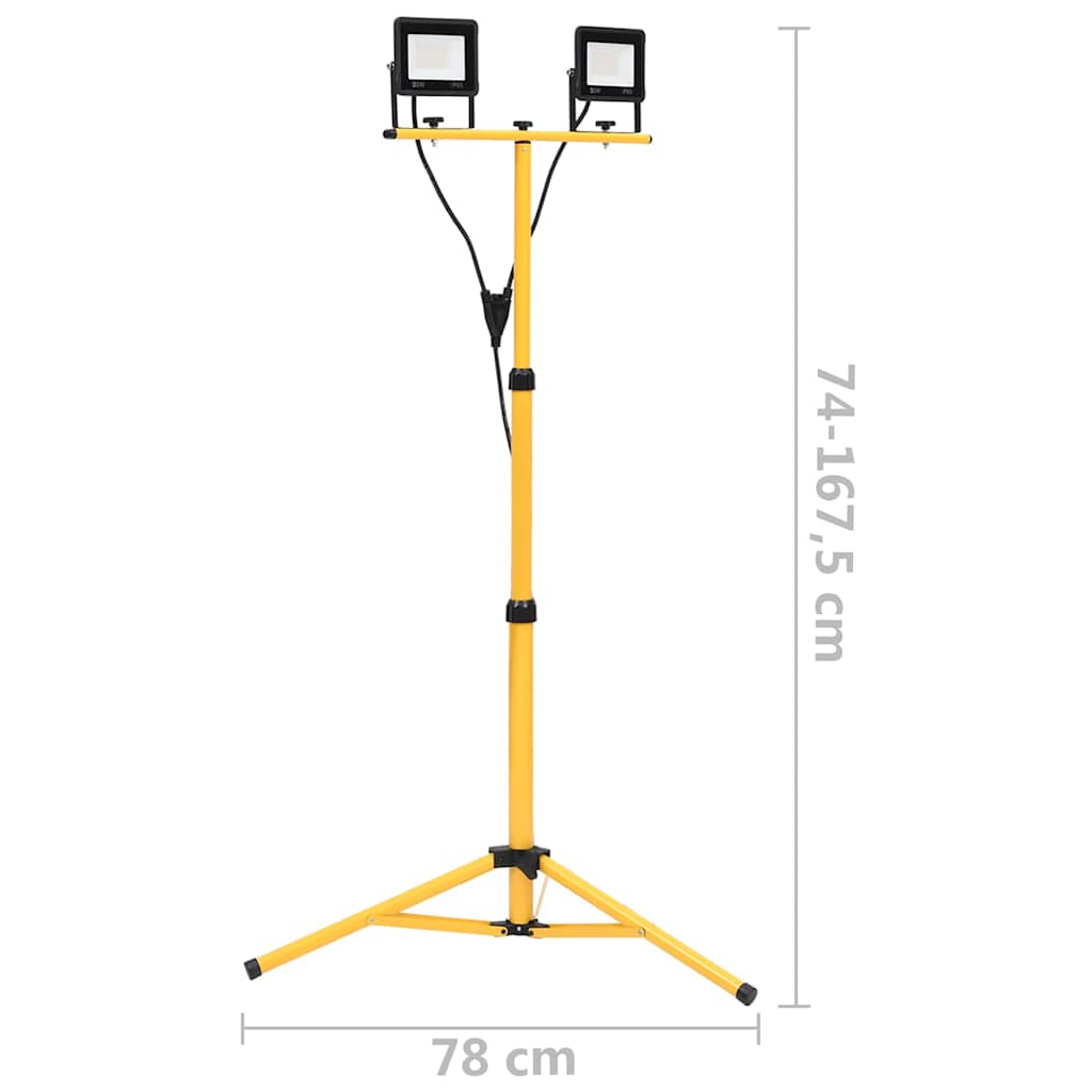Meleg fehér fényű háromlábú LED-es reflektor 2 x 20 W 9