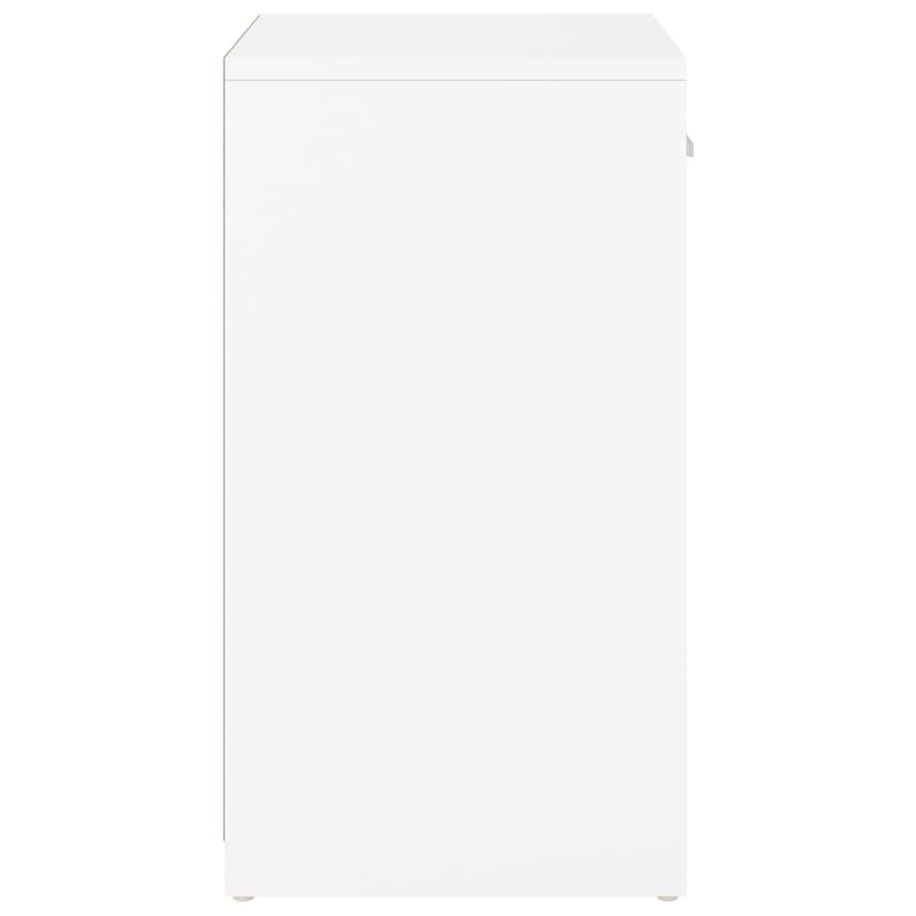 Fehér szerelt fa cipőtároló pad 94,5 x 31 x 57 cm 5