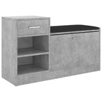 Betonszürke szerelt fa cipőtároló pad 94,5 x 31 x 57 cm 2