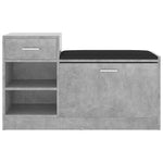 Betonszürke szerelt fa cipőtároló pad 94,5 x 31 x 57 cm 3