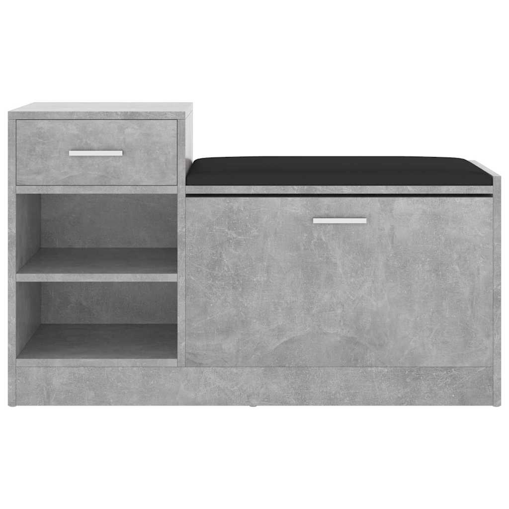 Betonszürke szerelt fa cipőtároló pad 94,5 x 31 x 57 cm 3