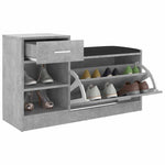 Betonszürke szerelt fa cipőtároló pad 94,5 x 31 x 57 cm 5