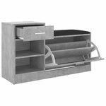 Betonszürke szerelt fa cipőtároló pad 94,5 x 31 x 57 cm 6