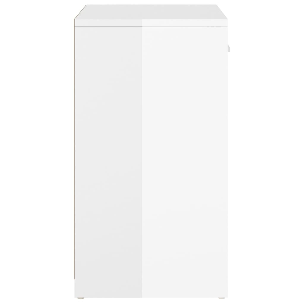 Magasfényű fehér szerelt fa cipőtároló pad 94,5 x 31 x 57 cm 4