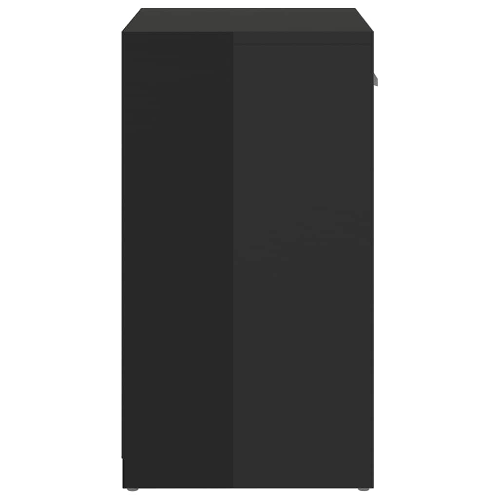 Magasfényű fekete szerelt fa cipőtároló pad 94,5 x 31 x 57 cm 4