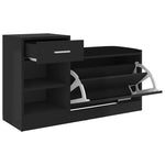 Magasfényű fekete szerelt fa cipőtároló pad 94,5 x 31 x 57 cm 6