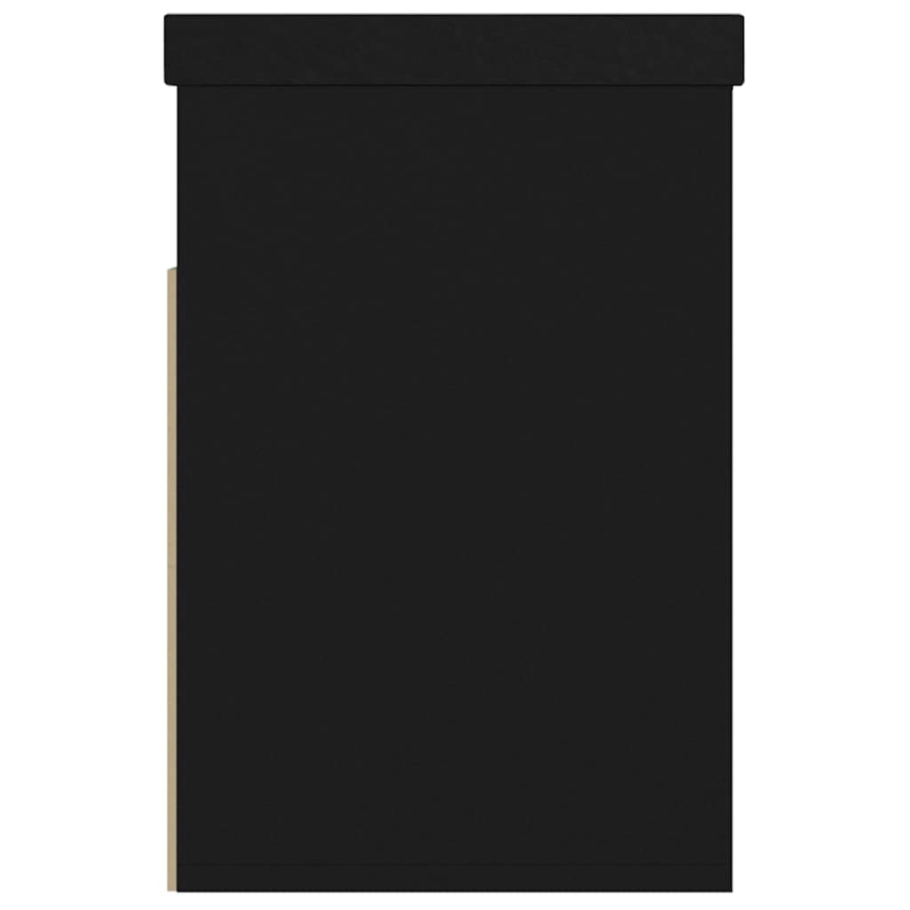Fekete szerelt fa cipőtároló pad párnával 80 x 30 x 47 cm 6