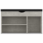 Betonszürke szerelt fa cipőtároló pad párnával 80 x 30 x 47 cm 5