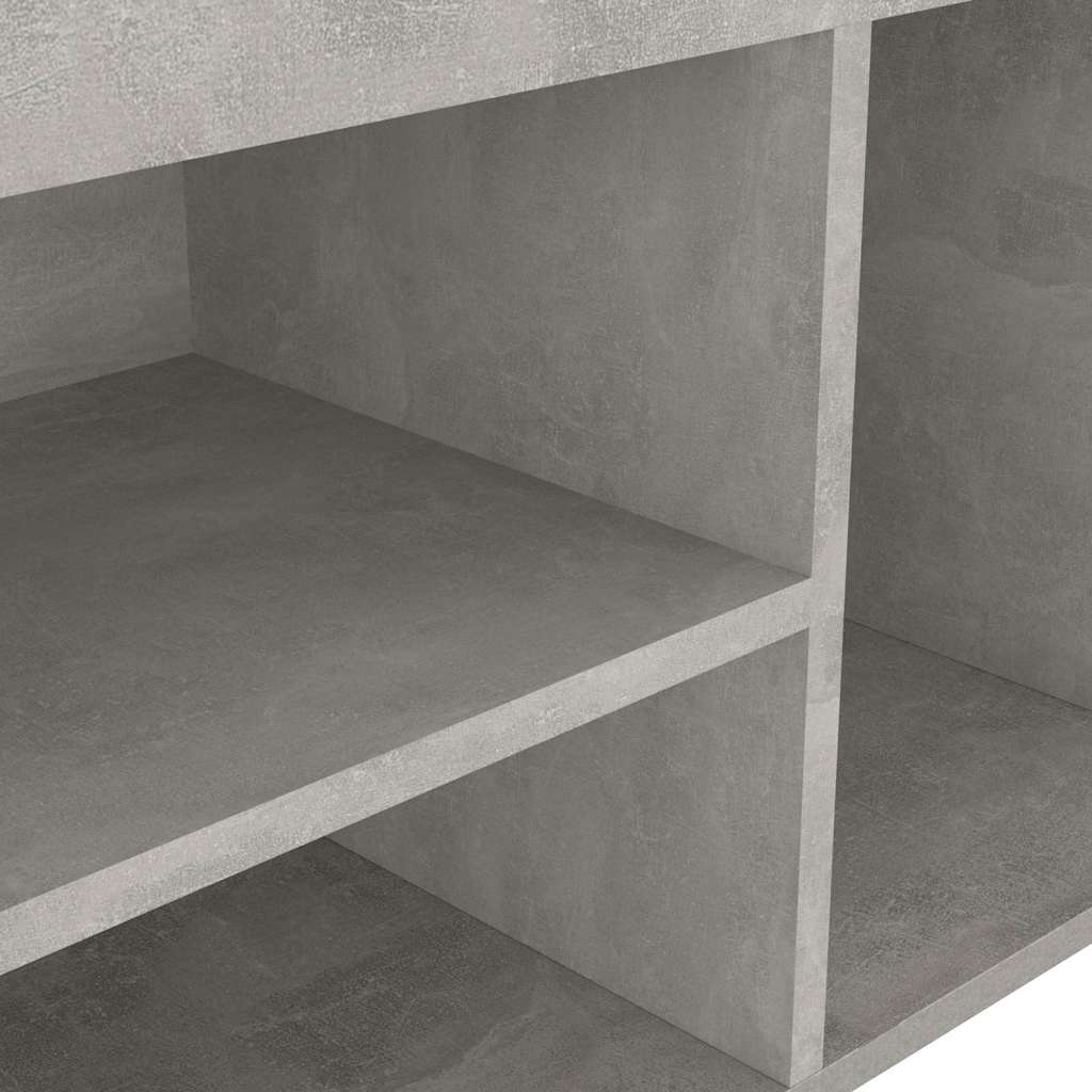 Betonszürke szerelt fa cipőtároló pad párnával 80 x 30 x 47 cm 7