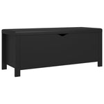 Fekete szerelt fa tárolódoboz párnával 105 x 40 x 45 cm 2