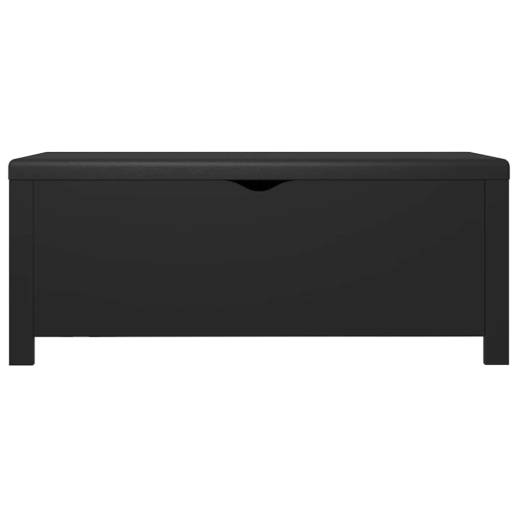 Fekete szerelt fa tárolódoboz párnával 105 x 40 x 45 cm 5